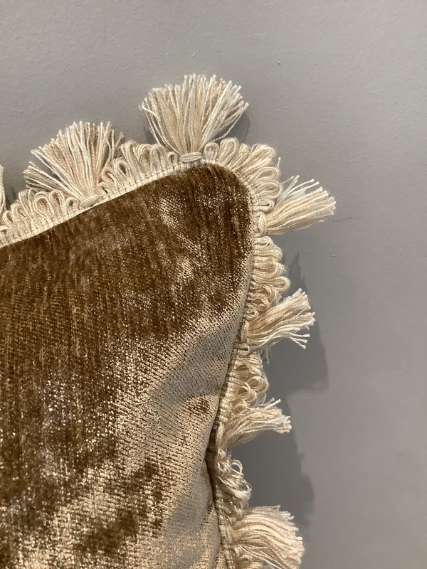 Brown Crushed Velvet with Fringing