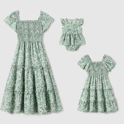GEA Smocked Dress, Floral Mommy and Me Dresses, Mommy and Me outfits, Photoshoot matching outfits, Mom gifts, Spring Summer dresses