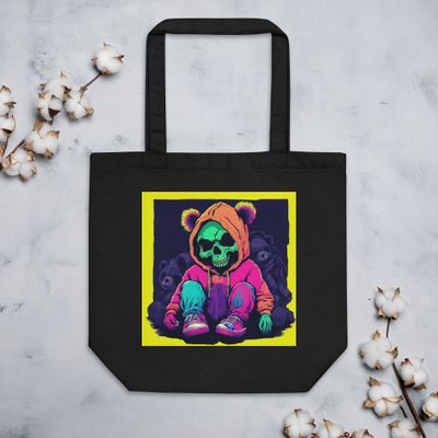 Ashton the Neon Skull Teddy Eco Tote Bag