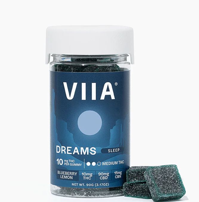 VIIA Dreams Sleep Gummy 10mg THC/ 90mg CBD/ 15mg CBN 12 Count Blueberry Lemon