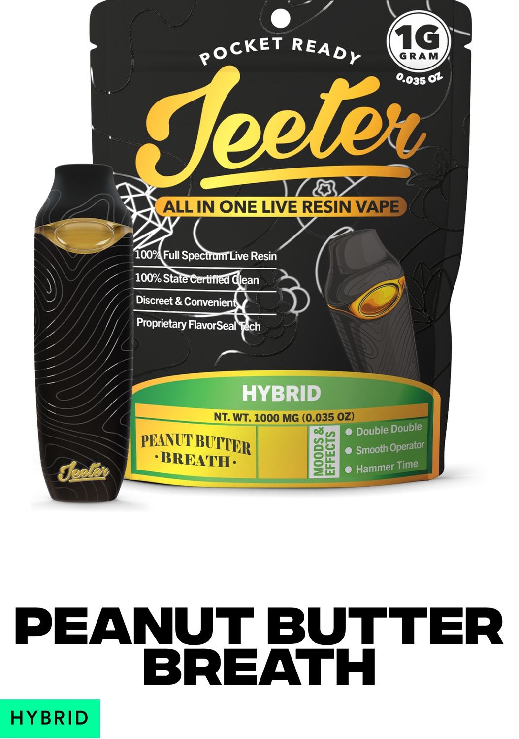 Jeeter Peanut Butter Breath 2 Gram All in One Live Resin Vape