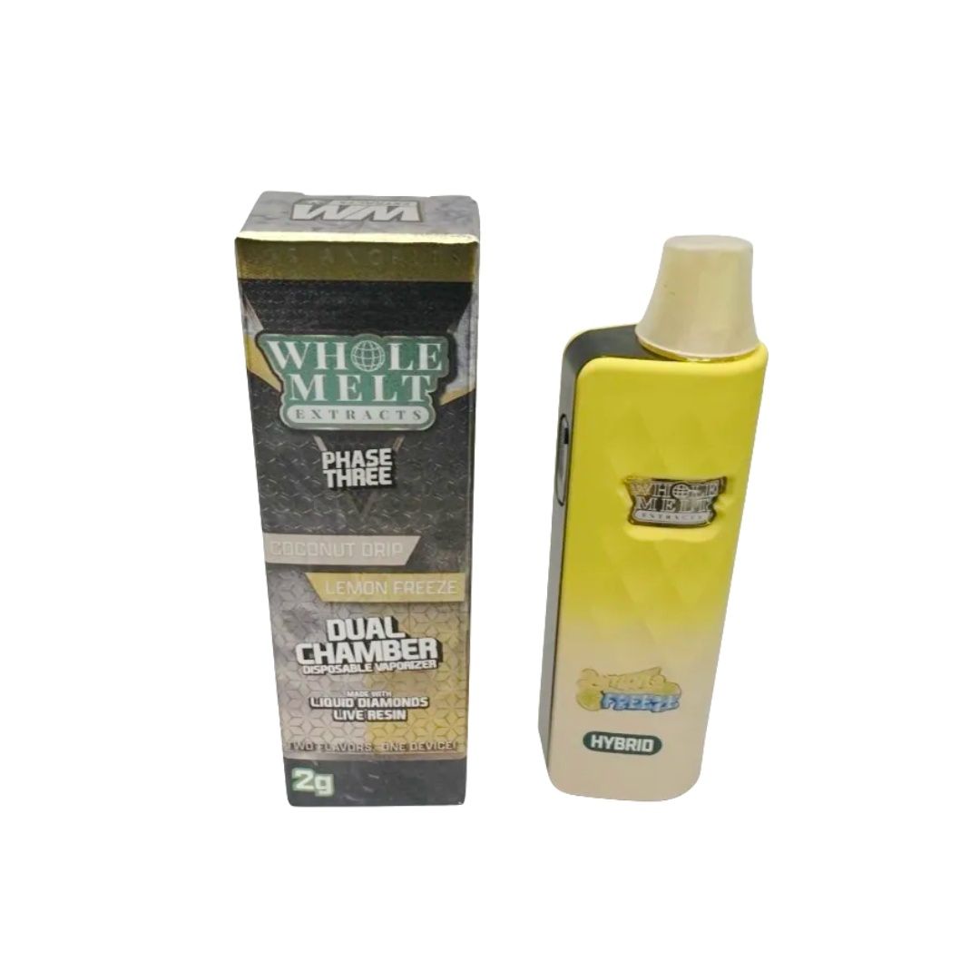 Whole Melt Extracts Dual Chamber Coconut Drip-Lemon Freeze  2 Gram Live Resin Disposable Vape