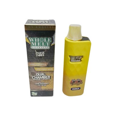 Whole Melt Extracts Dual Chamber  (Indica) Vanilla Truffle-(Sativa) Pineapple Haze 2 Gram Live Resin Disposable Vape