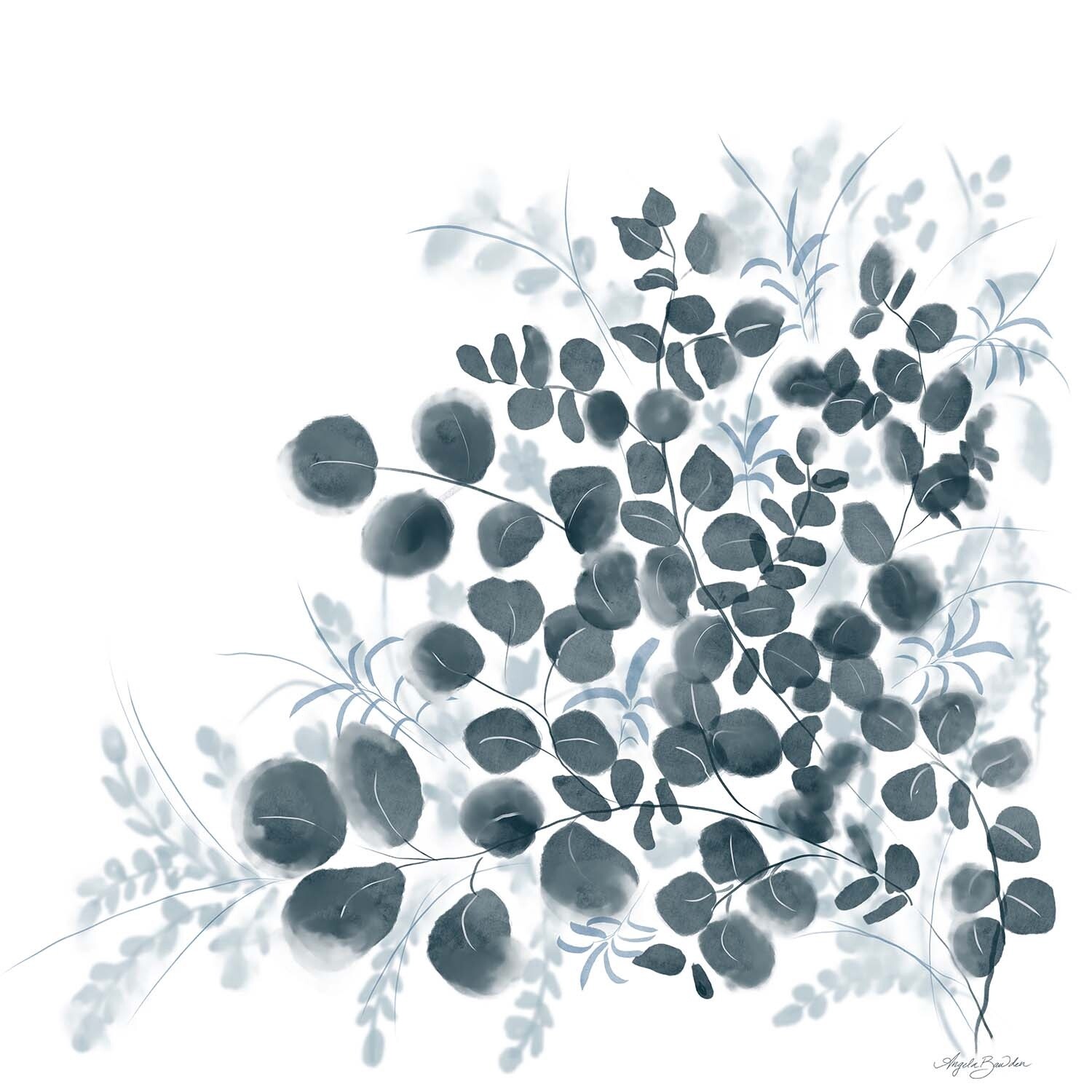 Eucalyptus Blues 16X16&quot; art print