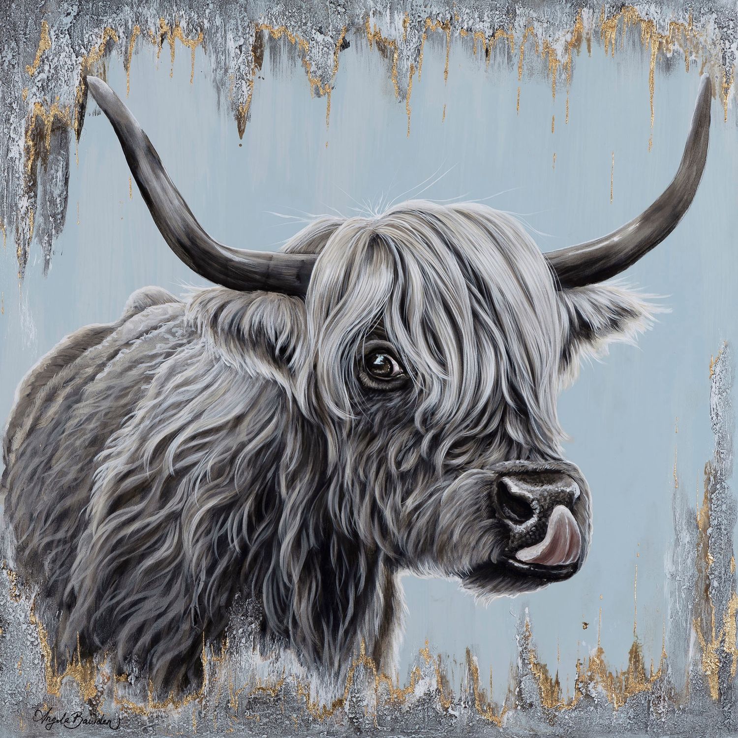 Babe Highland Cow 24&quot;X24&quot; Giclée