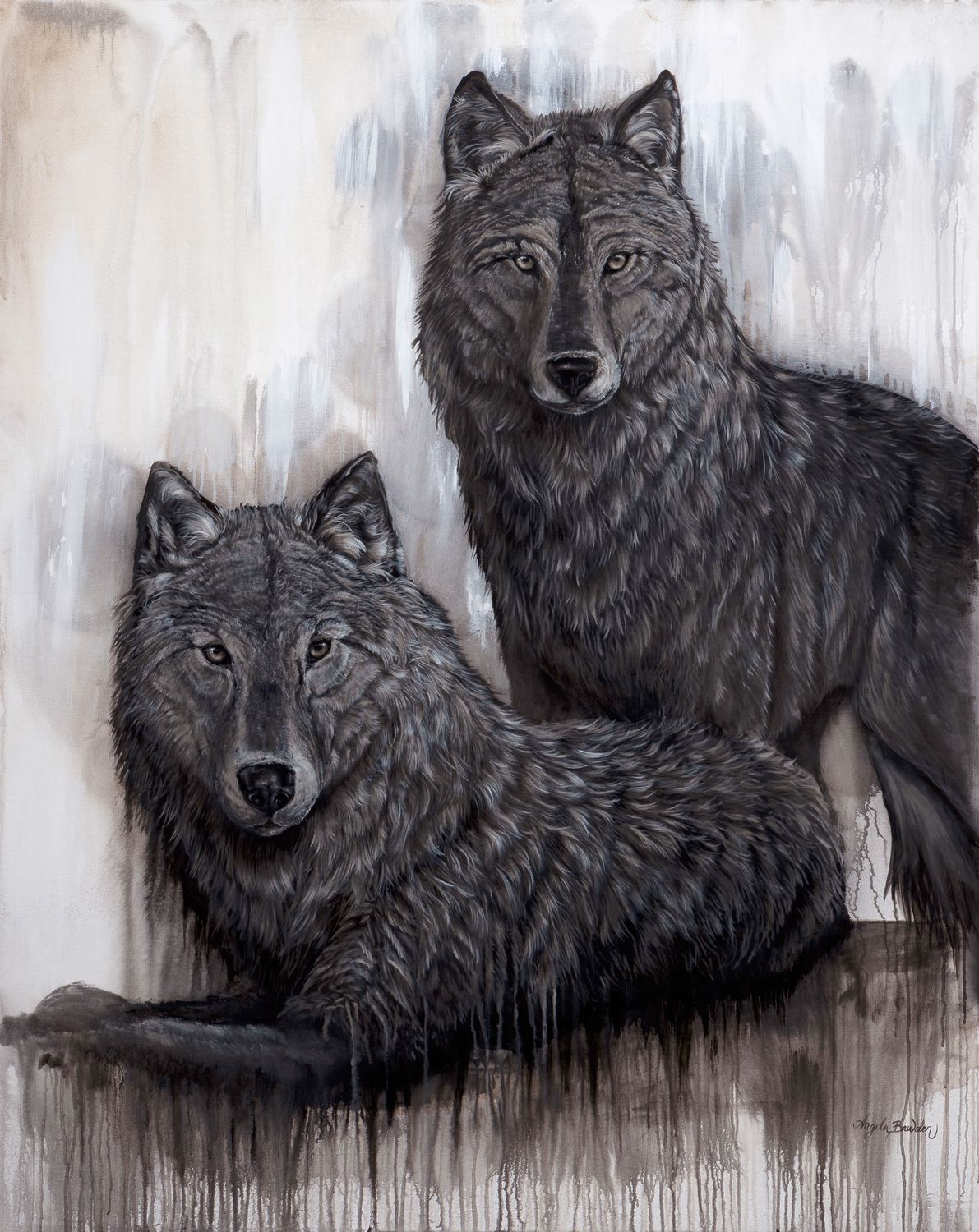 Wolf Pair 36X48&quot; Giclée