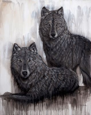 Wolf Pair 36X48" Giclée