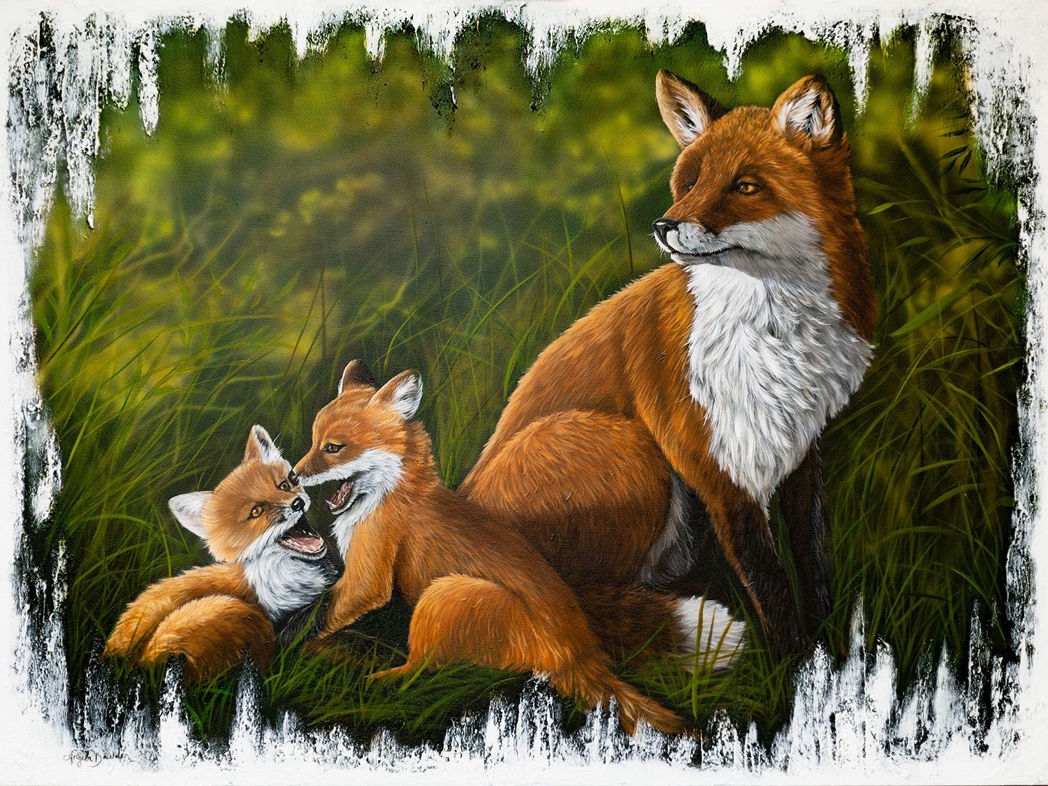 Joyful Play Under Mother&#39;s watch -48X36&quot; Original