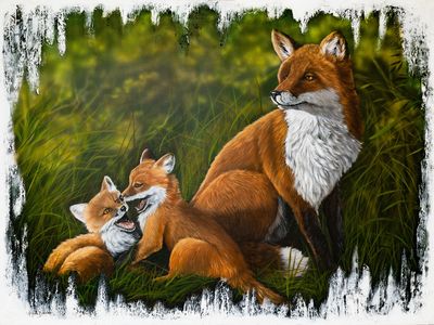 Joyful Play Under Mother&#39;s watch -48X36&quot; Original