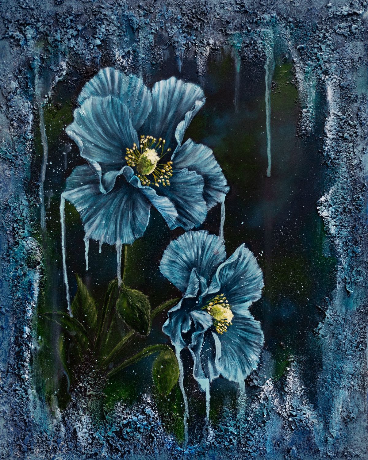 Blue Poppies 16X20&quot; Original Painting