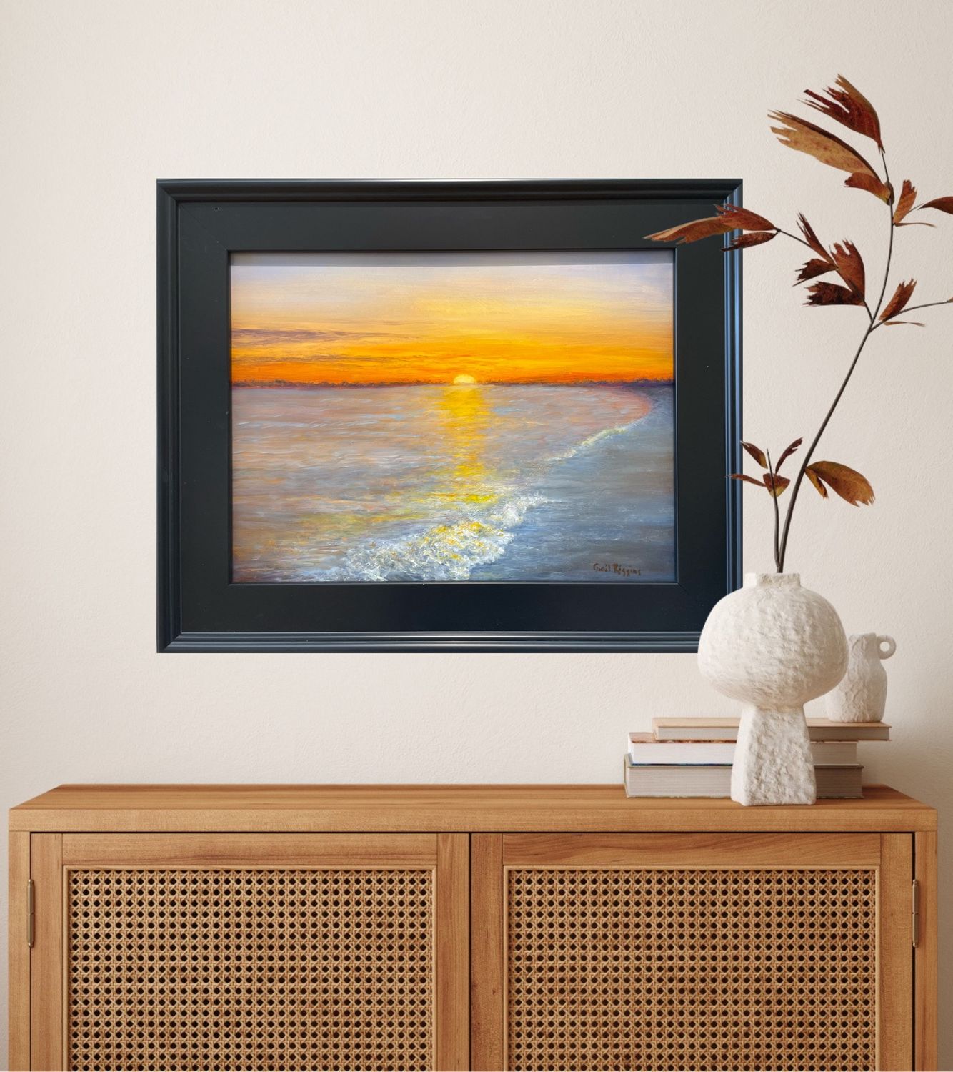 West Beach Sunset 16X12&quot; Original