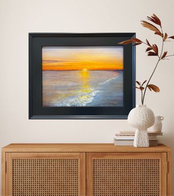 West Beach Sunset 16X12&quot; Original