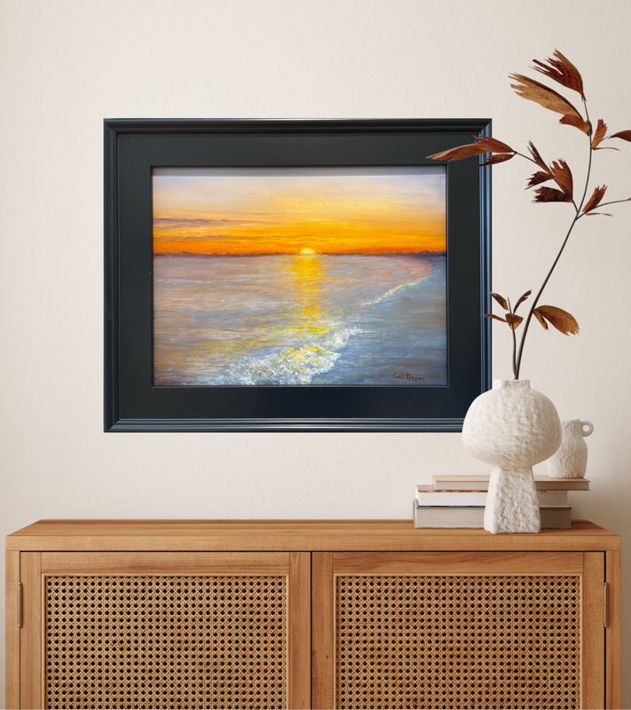 West Beach Sunset 16X12&quot; Original