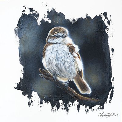 Quiet Perch: Sparrow 2  12X12&quot; Art Print