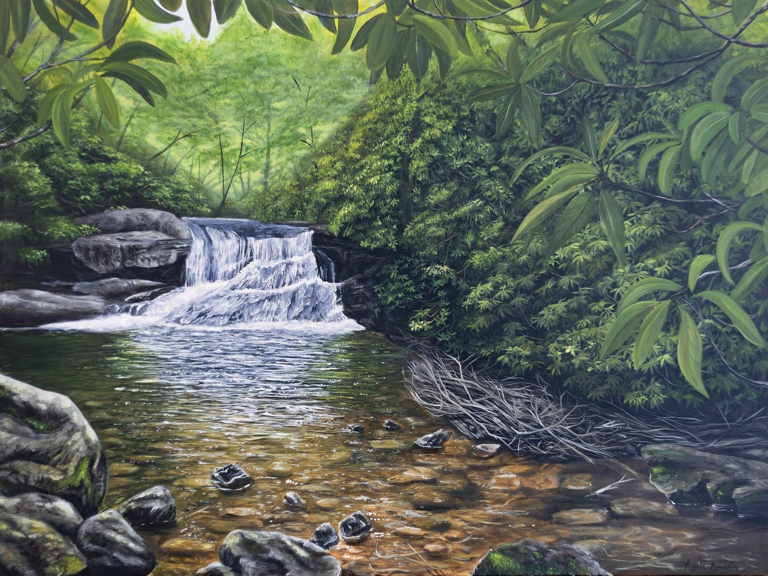 Hemlock Falls 40X30&quot; Giclée