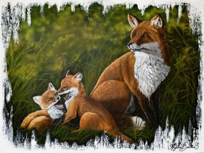 Joyful Play Under Mother's Watch 36X48" Giclée