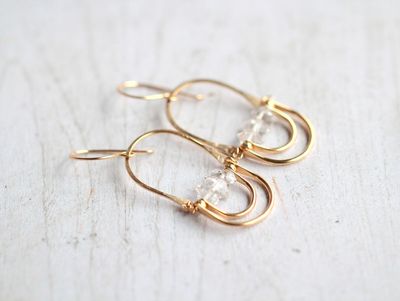 Aurora Earrings-Herkimer diamonds