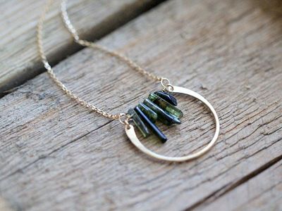 Bar Graph Necklace- Tourmaline