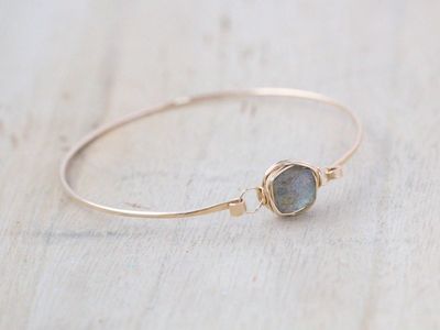 Gemstone Stacking Bracelet - Labradorite