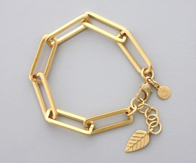 Matte Gold Paperclip Chain Bracelet