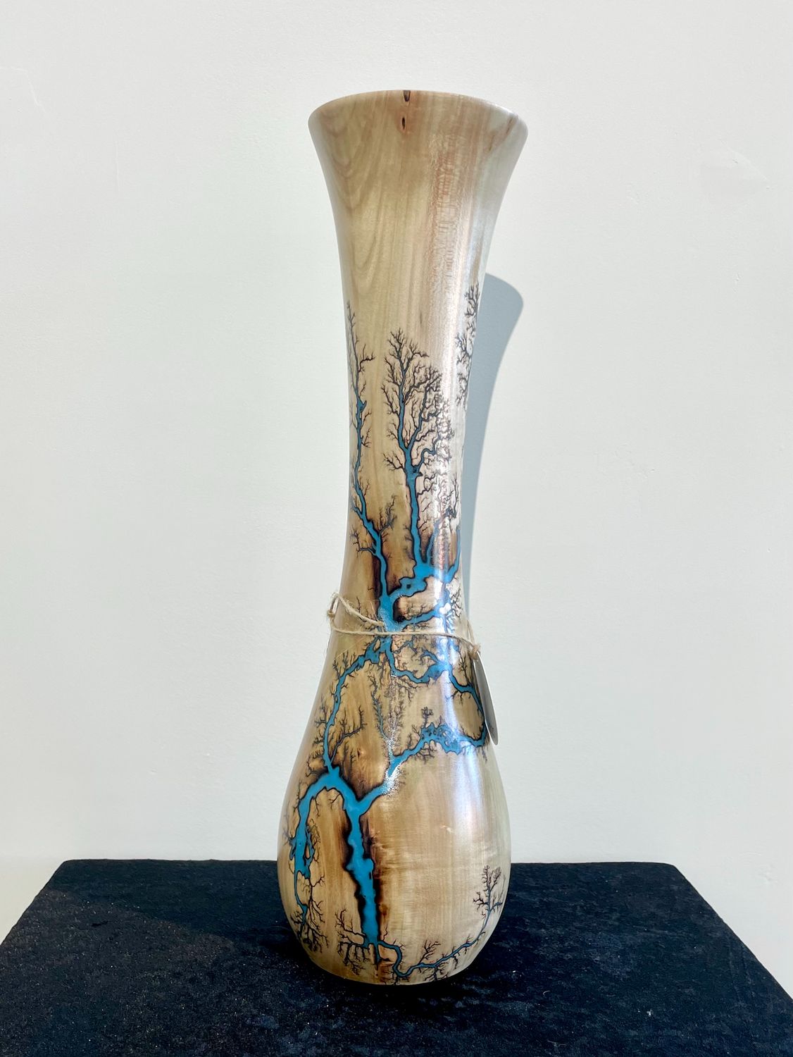 Vase- 17.5&quot; Maple and glow Resin by Turned and Burned.