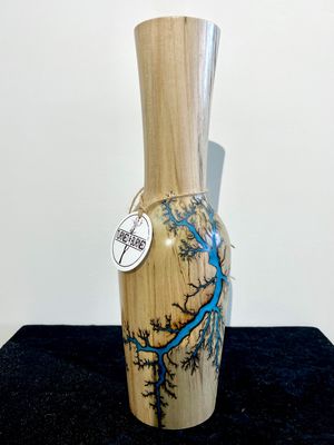 Vase- 14.5&quot; Maple and glow Resin by Turned and Burned