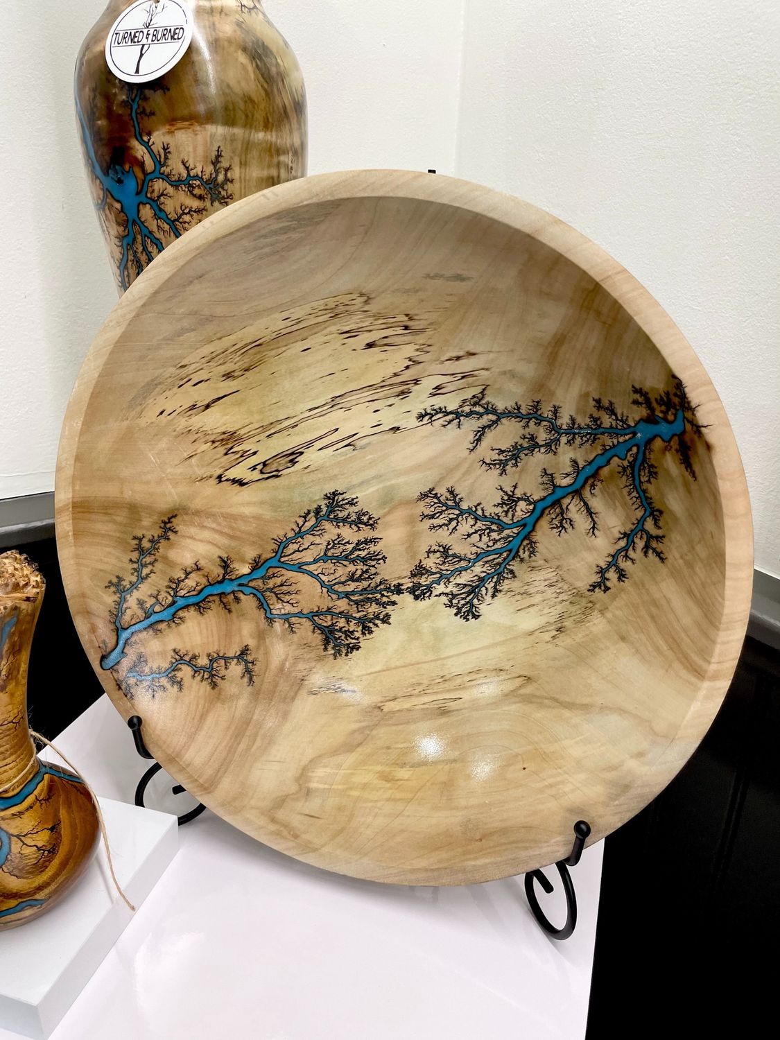 Bowl- 14.5&quot; Maple and glow Resin by Turned and Burned