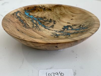 Bowl- 5.5&quot; Maple and glow Resin by Turned and Burned