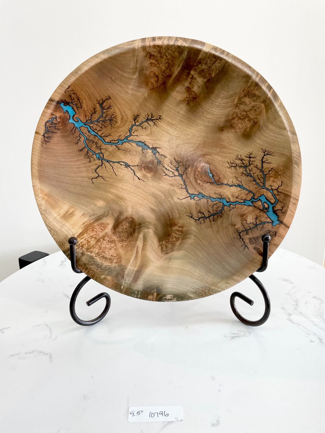 Bowl- 9.5&quot; Maple and glow Resin by Turned and Burned