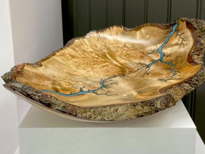 Bowl- Maple and glow Resin by Turned and Burned