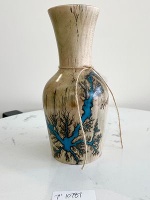 Vase- 7&quot; Maple and glow Resin by Turned and Burned