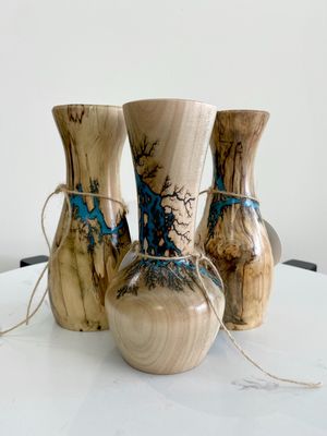 Vase- Maple and glow Resin by Turned and Burned