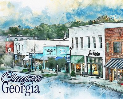 Main Street In Downtown Clayton 1-Art Print