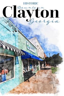 Main Street In Downtown Clayton 3-Art Print
