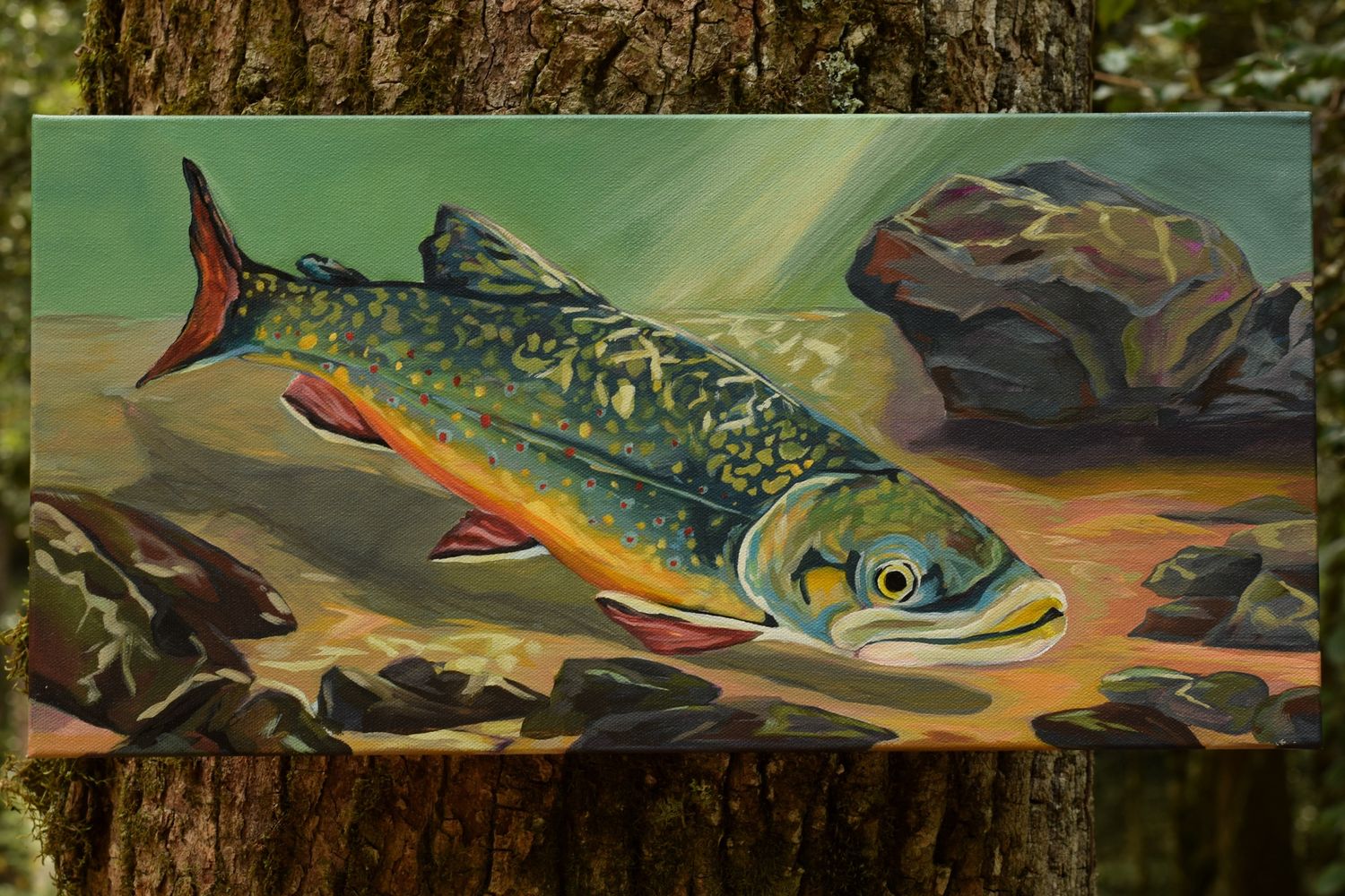 Brook Under -10&quot;X20&quot; Original Painting