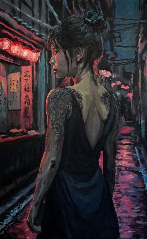 Yakuza 30X48&quot; Original Painting