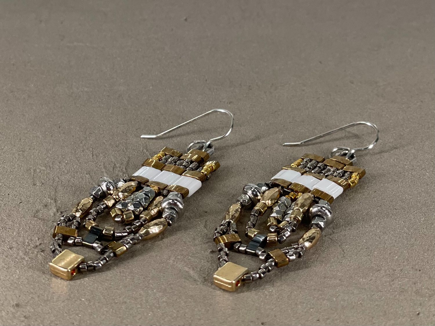 Tila Bead Earrings- Sterling Silver, Variant: 2.75&quot;