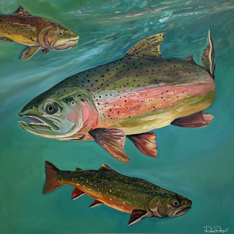 Trout Slam - 36X36&quot; Original Painting
