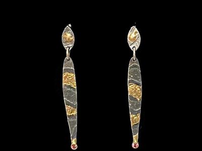 Dune-Earrings, SS, 18K Gold, 14K Gold, Umba Sapphires