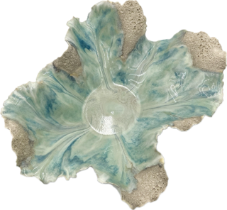 Coral Beach Bowl 16&quot; Sculpture- by Denyce Fine Art