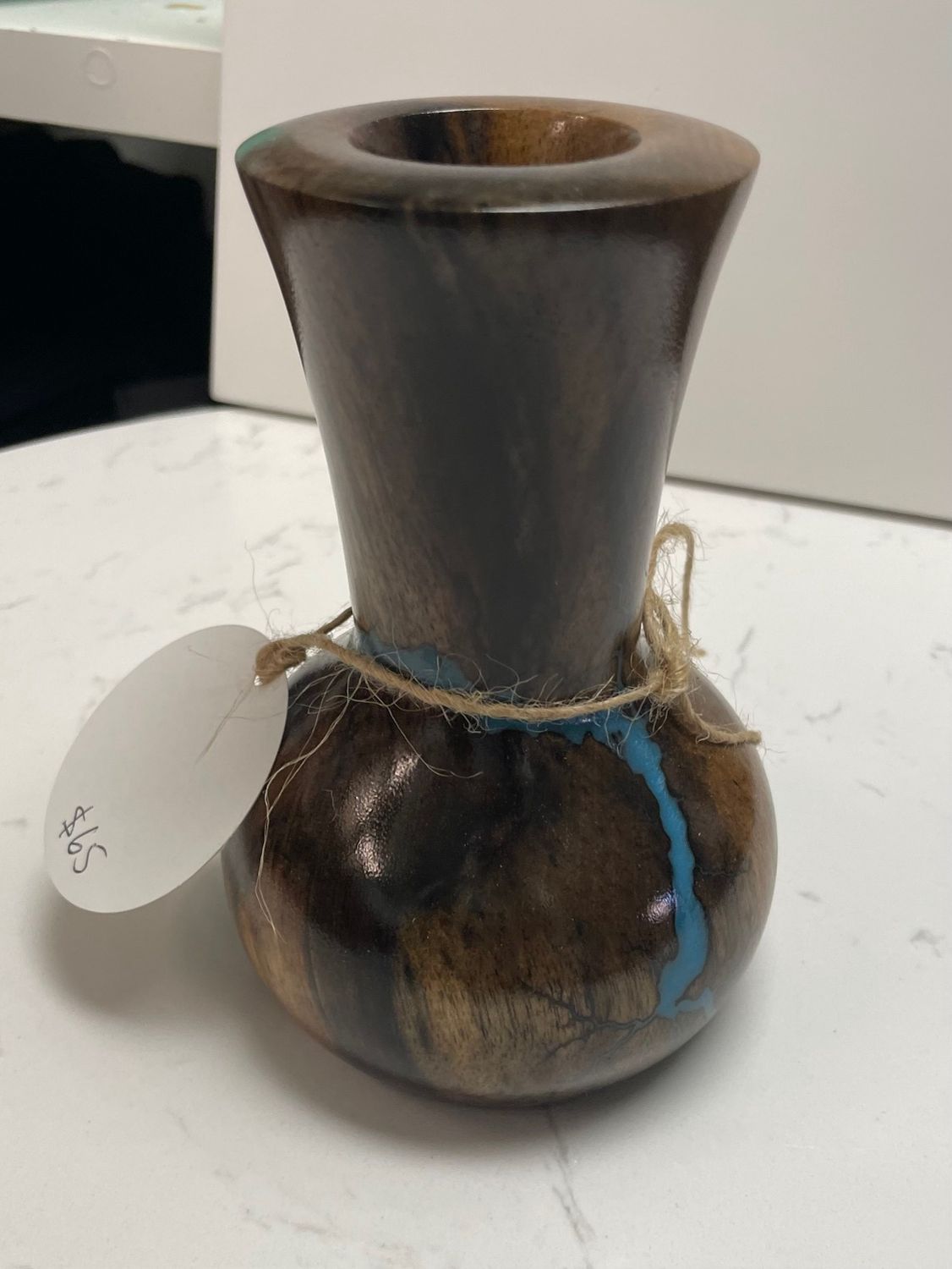 Vase Persimmon wood- 5.5&quot; by Turned and Burned