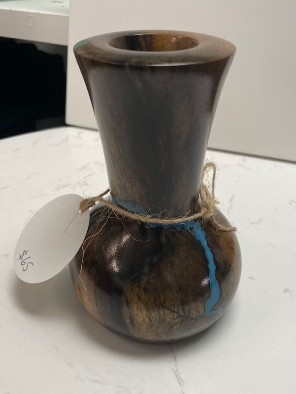 Vase Persimmon wood- 5.5&quot; by Turned and Burned