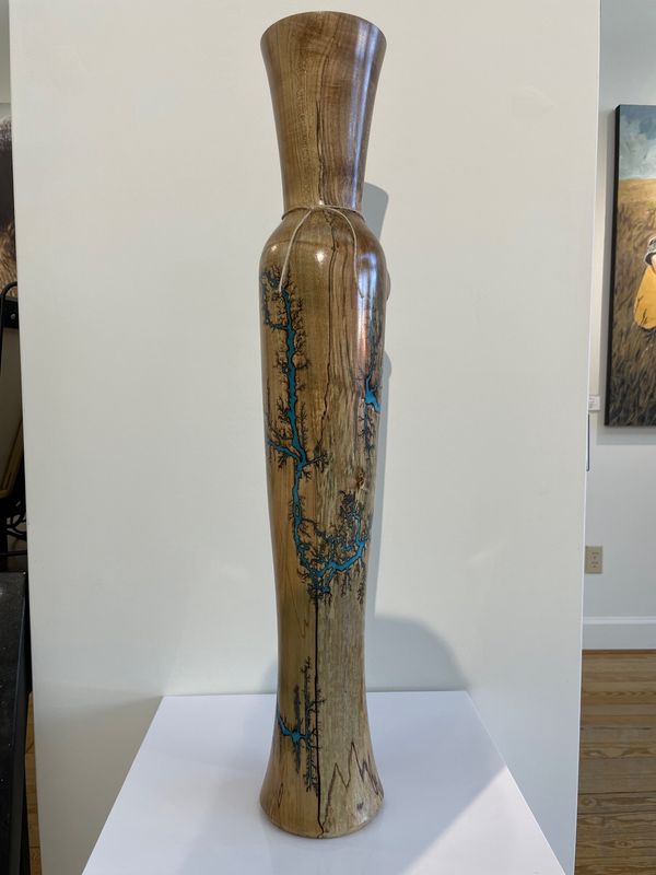Vase- 24.25 Maple and glow Resin by Turned and Burned”