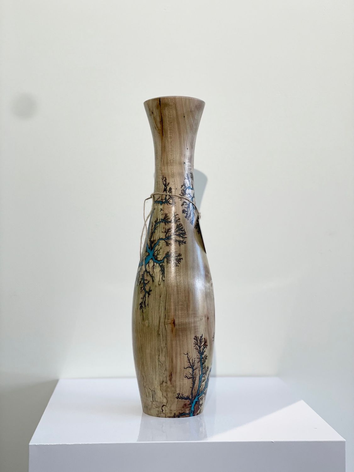 “Vase- 15.5&quot; Maple and glow Resin by Turned and Burned