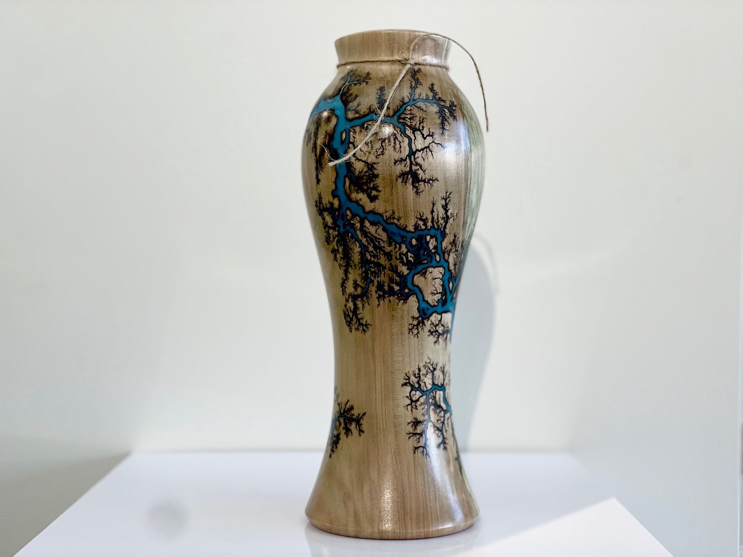 “Vase-11.5&quot; Maple and glow Resin by Turned and Burned”