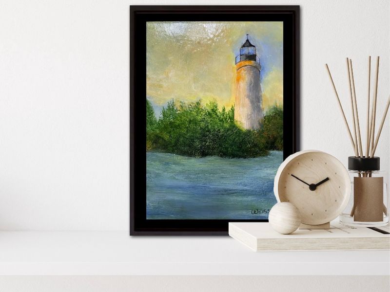 Lighthouse- Original Mini Painting by Gloria Weiss