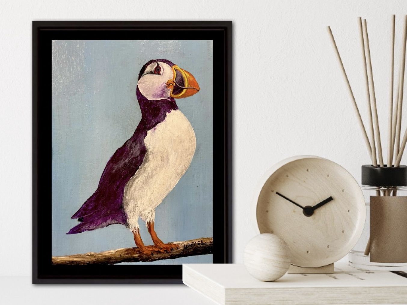 Puffin- Original Mini Painting by Gloria Weiss