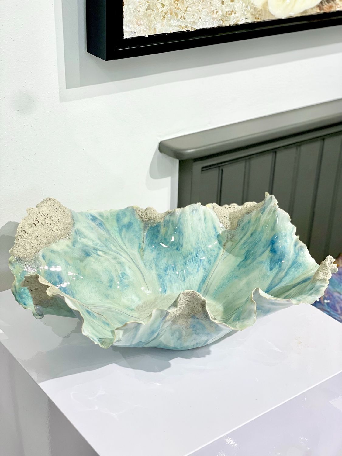 Coral Beach Bowl 16" Sculpture- by Denyce Fine Art