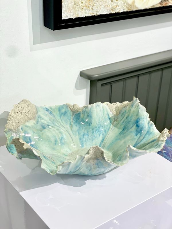 Coral Beach Bowl 16" Sculpture- by Denyce Fine Art