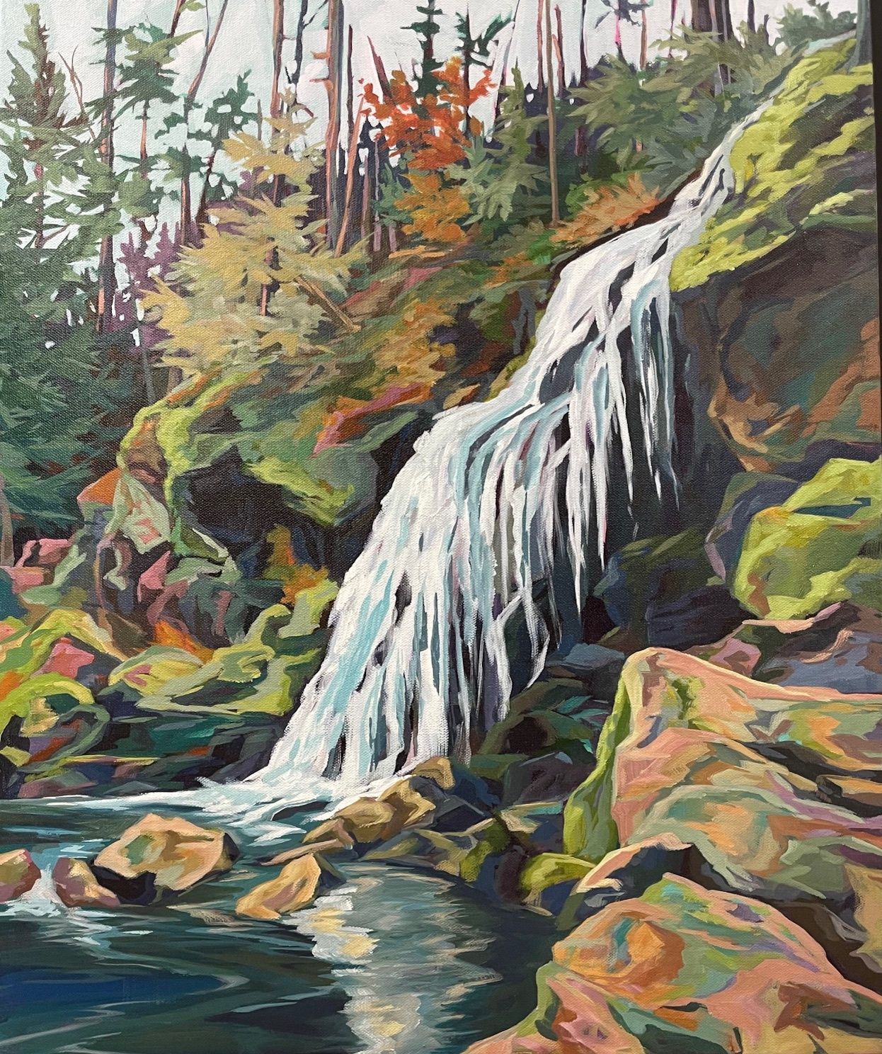 Little Mashel Falls 20&quot;x24&quot; - Original Painting”